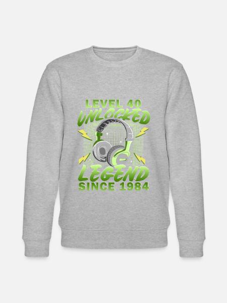 Level 40 Achievement Unlocked 1984 40th Birthday - Stanley/Stella Unisex Bio-Sweatshirt CHANGER - Grau meliert