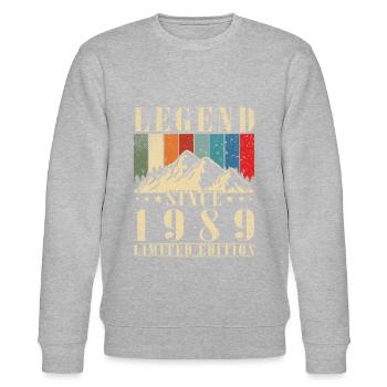 Legend 1989 Vintage - Stanley/Stella CHANGER Unisex Organic Sweatshirt - heather grey - Front - Nik (191cm) & Marisol (170cm)