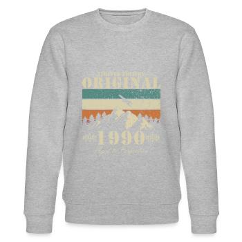 1990 | Limited Edition Birthday Gift 1990 - Stanley/Stella CHANGER Unisex Organic Sweatshirt - heather grey - Front - Nik (191cm) & Marisol (170cm)