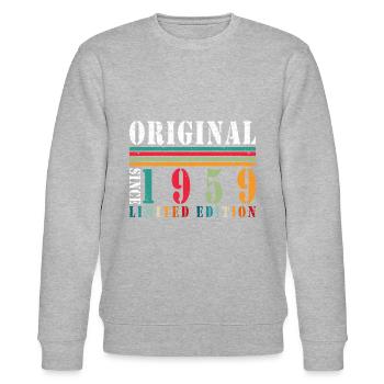 1959 65. Geburtstag Geschenke 65 Jahre alte Männer - Stanley/Stella Unisex Bio-Sweatshirt CHANGER  - Grau meliert - Vorne - Nik (191cm) & Marisol (170cm)