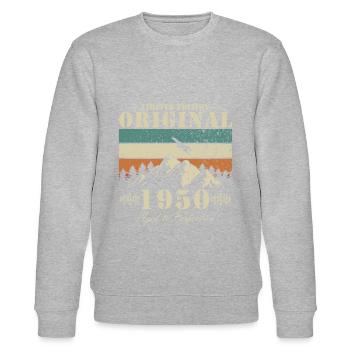 1950 - Jahrgang 1950 - Stanley/Stella Unisex Bio-Sweatshirt CHANGER  - Grau meliert - Vorne - Nik (191cm) & Marisol (170cm)