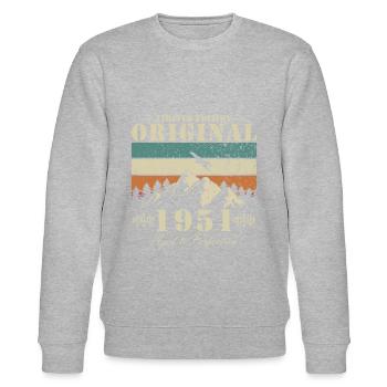 Jahrgang 1951 Geschenk 73. Geburtstag 73 jahre - Stanley/Stella Unisex Bio-Sweatshirt CHANGER  - Grau meliert - Vorne - Nik (191cm) & Marisol (170cm)