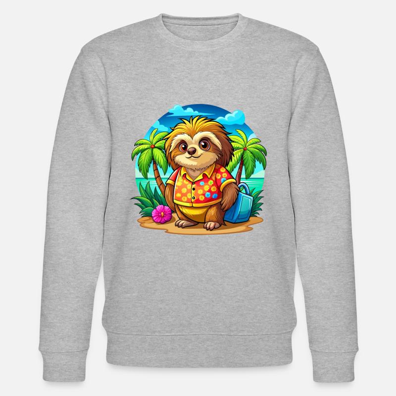 Süßes Urlaubsfaultier - Stanley/Stella Unisex Bio-Sweatshirt CHANGER  - Grau meliert