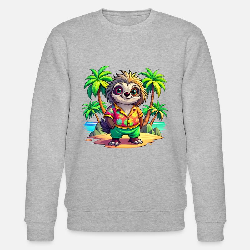 Süßes Urlaubsfaultier - Stanley/Stella Unisex Bio-Sweatshirt CHANGER  - Grau meliert