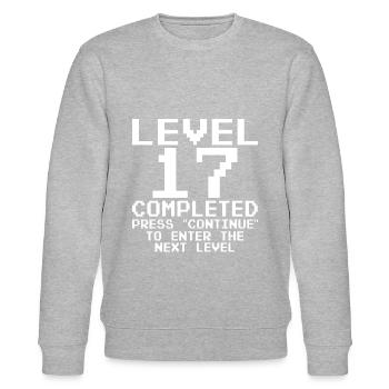 Level 17 Complete - Stanley/Stella CHANGER Unisex Organic Sweatshirt - heather grey - Front - Nik (191cm) & Marisol (170cm)
