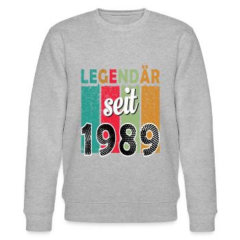 Legendär seit 1989 - Stanley/Stella Unisex Bio-Sweatshirt CHANGER  - Grau meliert - Vorne - Nik (191cm) & Marisol (170cm)