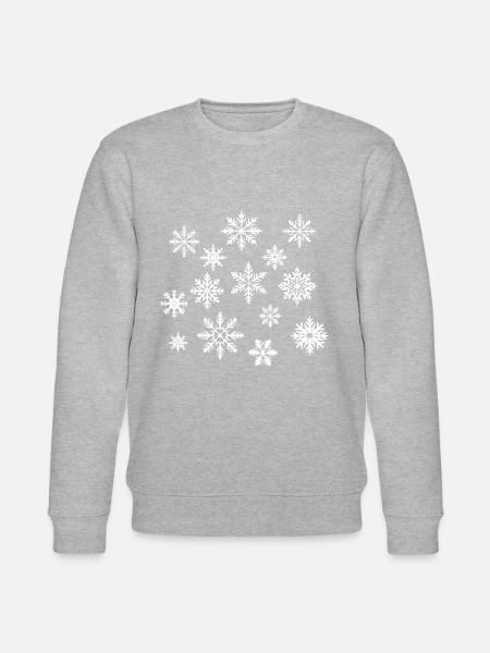 Snowflakes white - Stanley/Stella CHANGER Unisex Organic Sweatshirt - heather grey