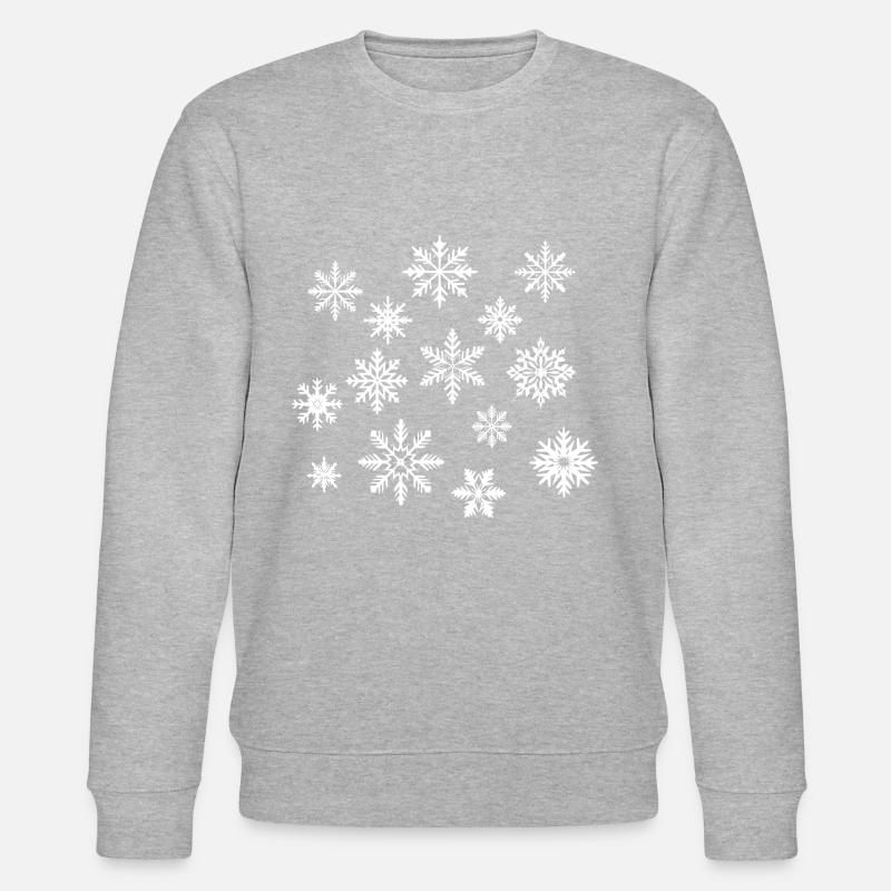 Snowflakes white - Stanley/Stella CHANGER Unisex Organic Sweatshirt - heather grey