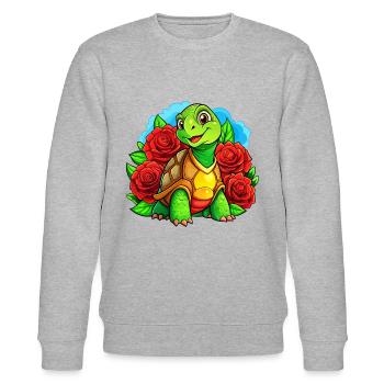 Mega süße Schildkröte - Stanley/Stella Unisex Bio-Sweatshirt CHANGER  - Grau meliert - Vorne - Nik (191cm) & Marisol (170cm)