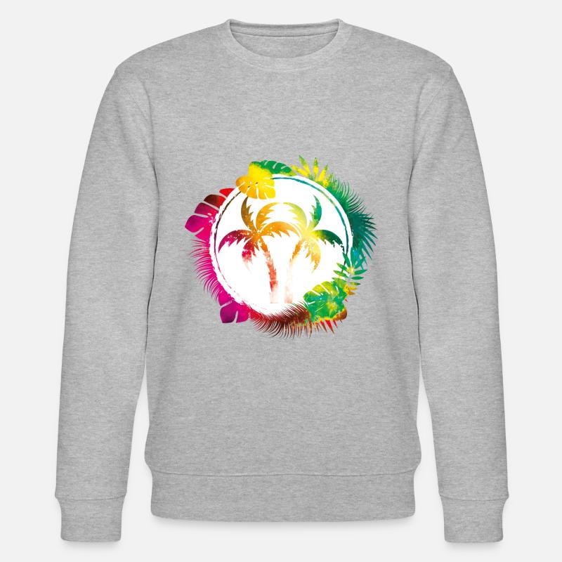palmen bunt strand - Stanley/Stella Unisex Bio-Sweatshirt CHANGER  - Grau meliert