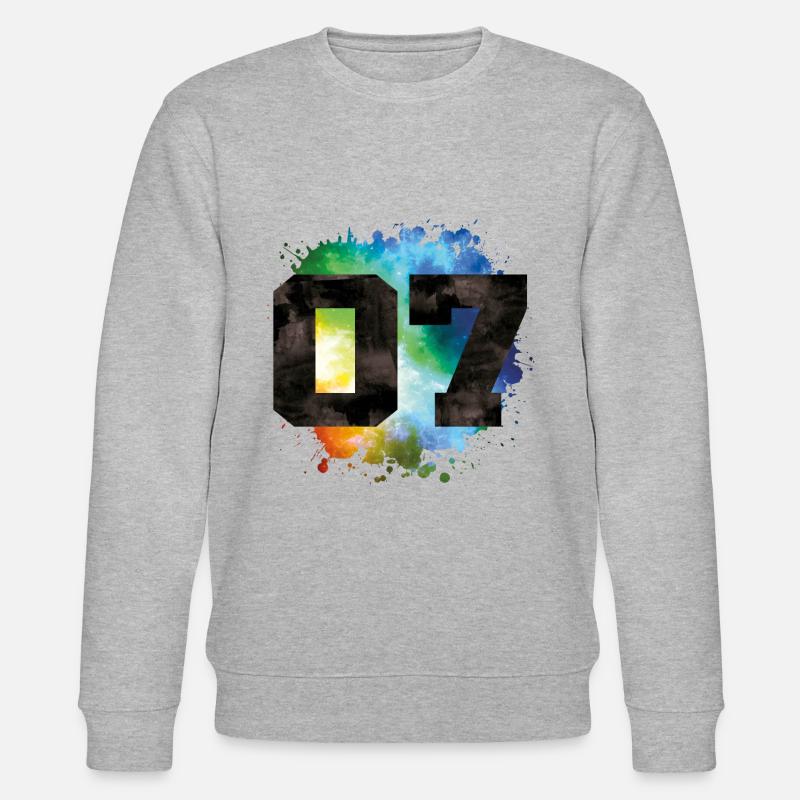 7 Zahl Bunt - Stanley/Stella Unisex Bio-Sweatshirt CHANGER - Grau meliert