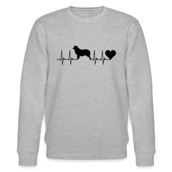 Australian Shepherd , Hund, Herz, Puls, Tiere, EKG - Stanley/Stella Unisex Bio-Sweatshirt CHANGER  - Grau meliert - Vorne - Nik (191cm) & Marisol (170cm)