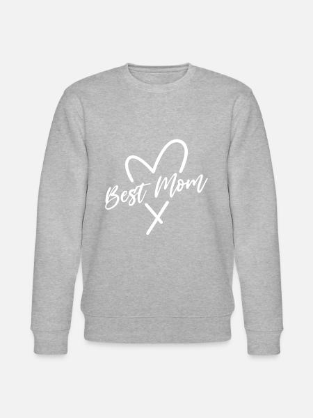 Best Mom Heart - Stanley/Stella CHANGER Unisex Organic Sweatshirt - heather grey