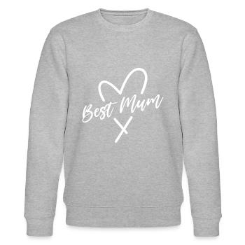 Best Mum Heart - Stanley/Stella CHANGER Unisex Organic Sweatshirt - heather grey - Front - Nik (191cm) & Marisol (170cm)