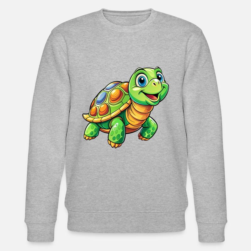 Mega süße Schildkröte - Stanley/Stella Unisex Bio-Sweatshirt CHANGER  - Grau meliert