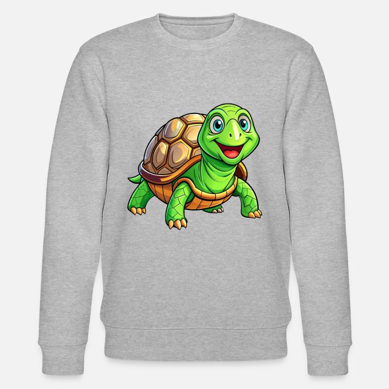 Mega süße Schildkröte - Stanley/Stella Unisex Bio-Sweatshirt CHANGER  - Grau meliert