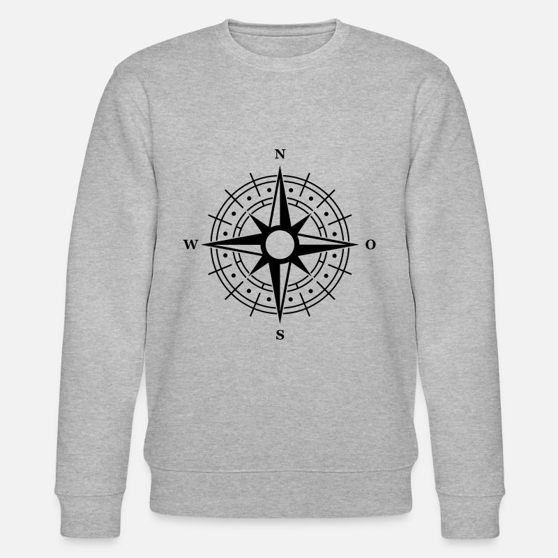 kompass symbol - Stanley/Stella Unisex Bio-Sweatshirt CHANGER  - Grau meliert
