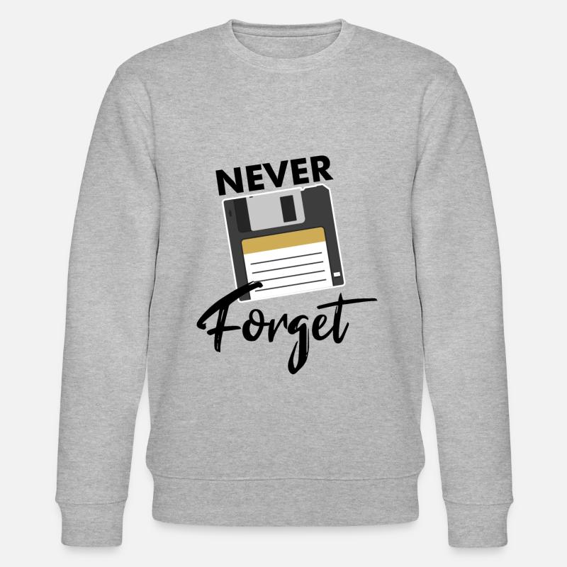 Nerd Nerds Diskette Spruch - Stanley/Stella Unisex Bio-Sweatshirt CHANGER  - Grau meliert