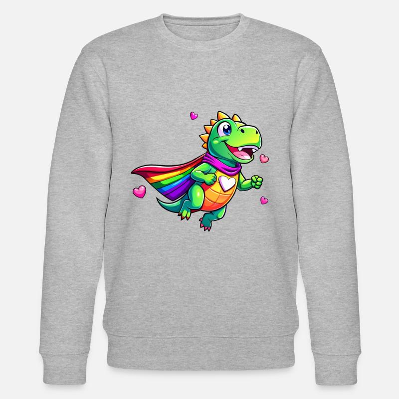 Superheld Dino - Stanley/Stella Unisex Bio-Sweatshirt CHANGER  - Grau meliert