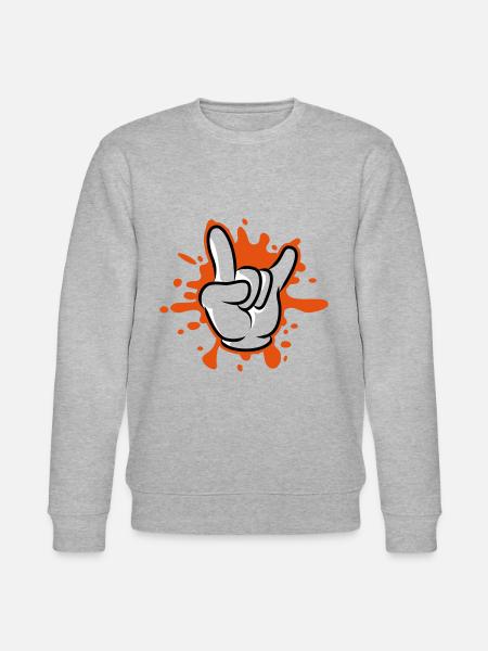 hand party symbol blob - Stanley/Stella CHANGER Unisex Organic Sweatshirt - heather grey