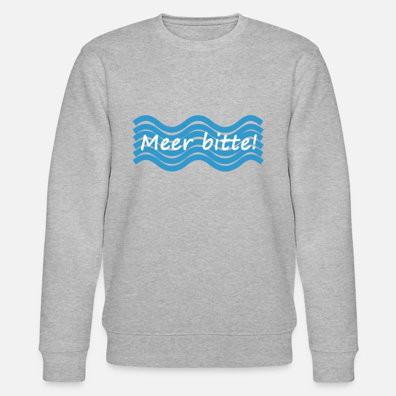 Meer bitte mit Wellenmuster - Stanley/Stella Unisex Bio-Sweatshirt CHANGER  - Grau meliert