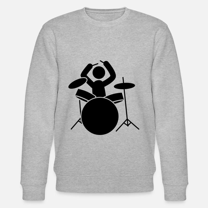 drummer icon schlagzeuger - Stanley/Stella Unisex Bio-Sweatshirt CHANGER  - Grau meliert