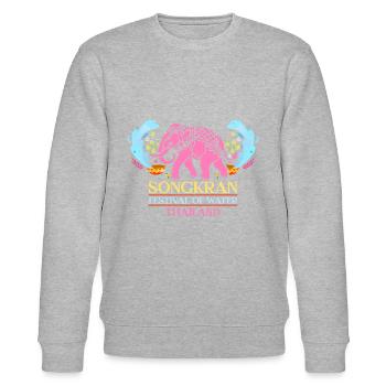 SongKran Festival Des Wassers Thailand - Stanley/Stella Unisex Bio-Sweatshirt CHANGER  - Grau meliert - Vorne - Nik (191cm) & Marisol (170cm)