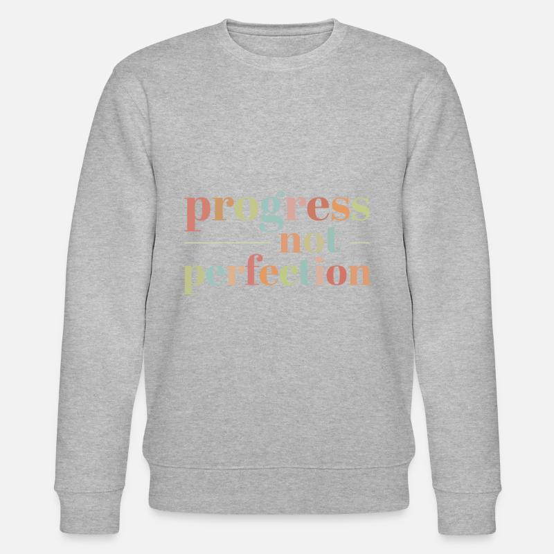 Fortschritt Statt Perfektion Selbstliebe - Stanley/Stella Unisex Bio-Sweatshirt CHANGER  - Grau meliert