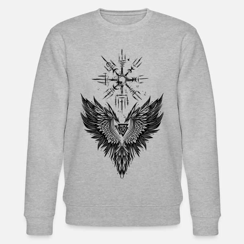 Rabe Odin Vegvisir Valknut - Stanley/Stella Unisex Bio-Sweatshirt CHANGER  - Grau meliert