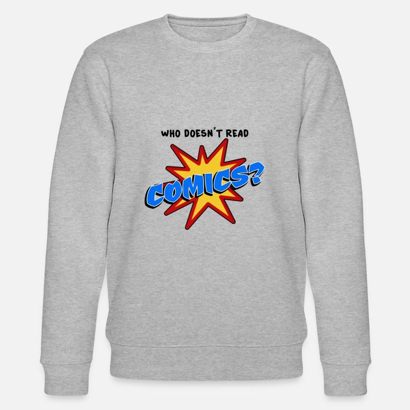Who doesn´t read comic - Stanley/Stella CHANGER Unisex Organic Sweatshirt - heather grey