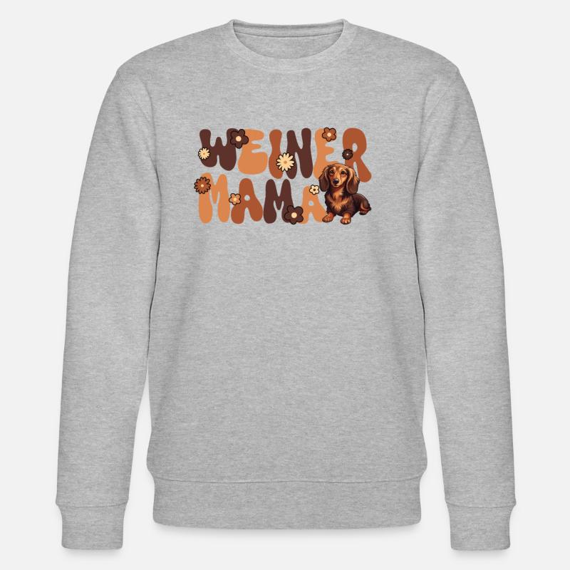 Maman teckel Groovy Weiner - Sweat bio CHANGER Stanley/Stella Unisexe - gris chiné