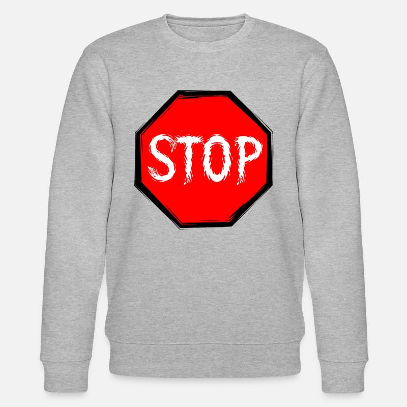 Stop shield vector - Stanley/Stella CHANGER Unisex Organic Sweatshirt - heather grey