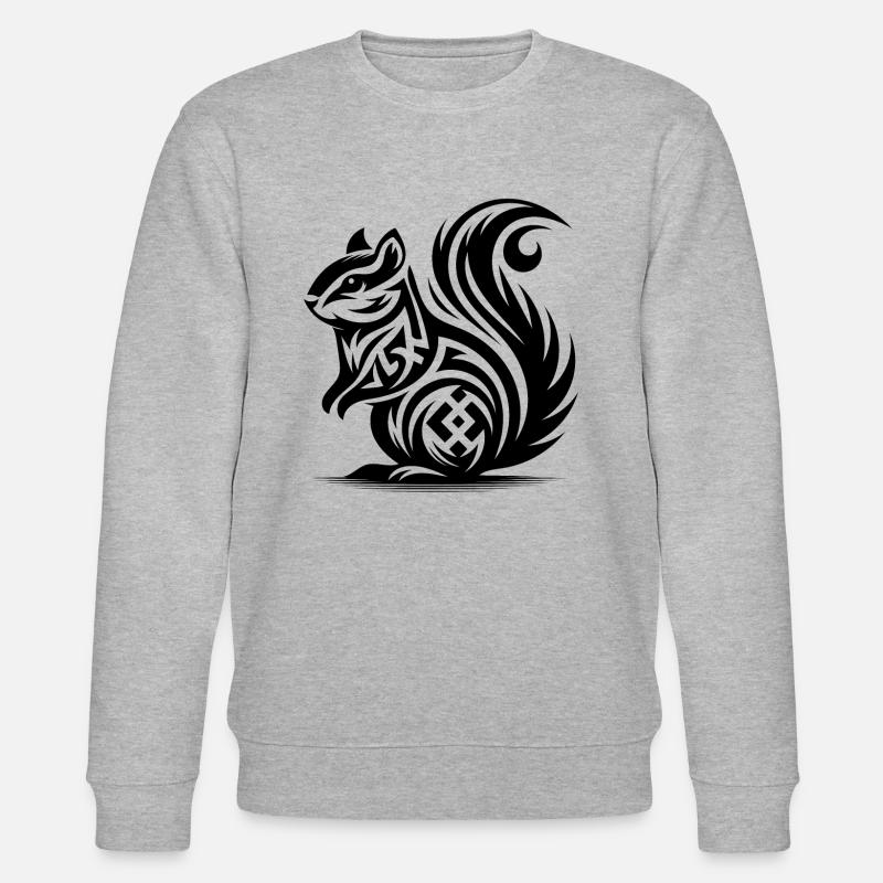 Cute Squirrel in Tattoo Style - Stanley/Stella CHANGER Unisex Organic Sweatshirt - heather grey
