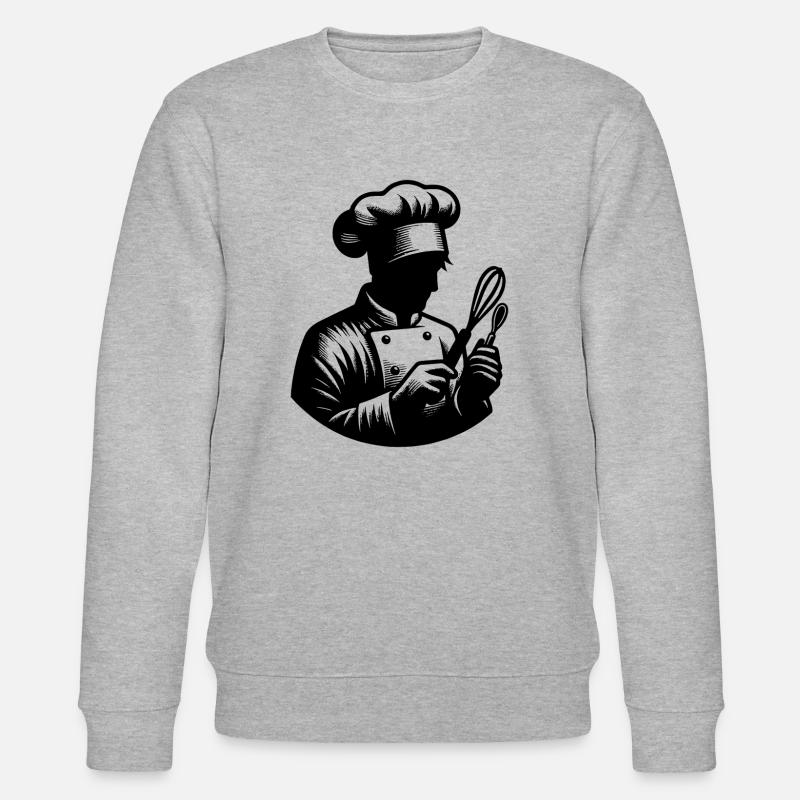 Bäcker Silhouette Portrait - Stanley/Stella Unisex Bio-Sweatshirt CHANGER  - Grau meliert