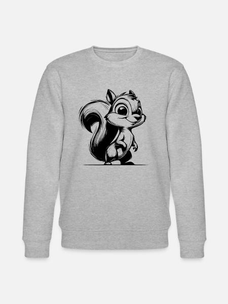 Small Pencil Squirrel Stroke Drawing - Stanley/Stella CHANGER Unisex Organic Sweatshirt - heather grey