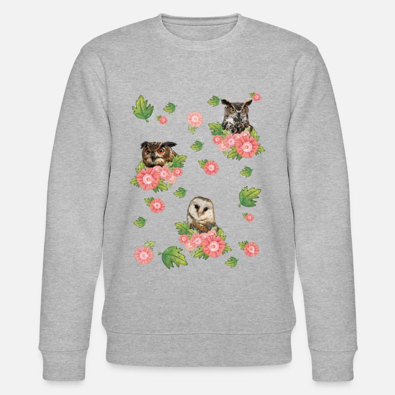 Eule und Eulen - Stanley/Stella Unisex Bio-Sweatshirt CHANGER - Grau meliert