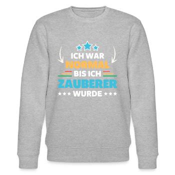 Ich war normal bis ich Zauberer wurde - Stanley/Stella Unisex Bio-Sweatshirt CHANGER  - Grau meliert - Vorne - Nik (191cm) & Marisol (170cm)