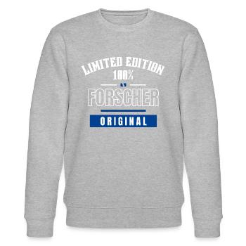 Limited Edition 100% - Forscher - Original - Stanley/Stella Unisex Bio-Sweatshirt CHANGER  - Grau meliert - Vorne - Nik (191cm) & Marisol (170cm)