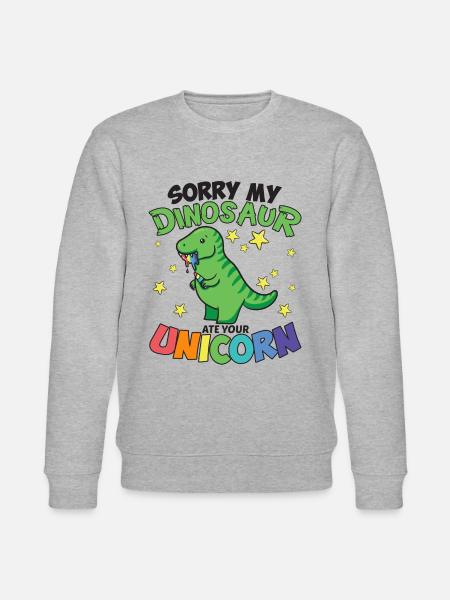 Dinosaure mangeant une dinosaure - Sweat bio CHANGER Stanley/Stella Unisexe - gris chiné