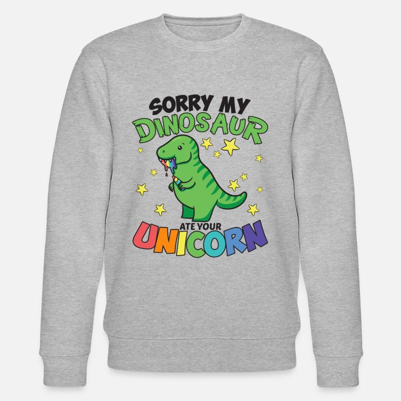 Dinosaure mangeant une dinosaure - Sweat bio CHANGER Stanley/Stella Unisexe - gris chiné