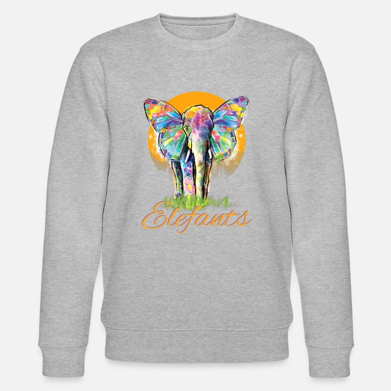 Elefant - Safari Tshirt - Stanley/Stella Unisex Bio-Sweatshirt CHANGER  - Grau meliert