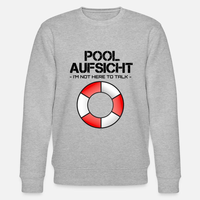 Pool Aufsicht mit Rettungsring - Stanley/Stella Unisex Bio-Sweatshirt CHANGER  - Grau meliert
