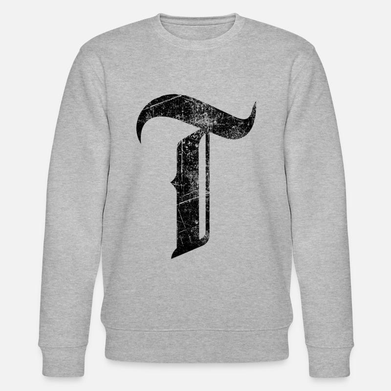 Tshirt alphabet initial T - Sweat bio CHANGER Stanley/Stella Unisexe - gris chiné