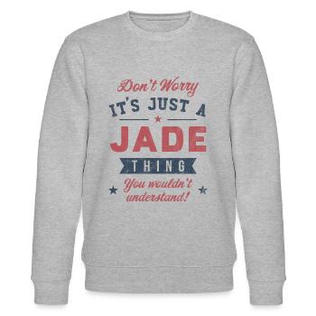 Es ist eine Jade-Sache - Stanley/Stella Unisex Bio-Sweatshirt CHANGER  - Grau meliert - Vorne - Nik (191cm) & Marisol (170cm)