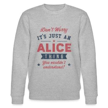 Es ist eine Alice-Sache - Stanley/Stella Unisex Bio-Sweatshirt CHANGER  - Grau meliert - Vorne - Nik (191cm) & Marisol (170cm)