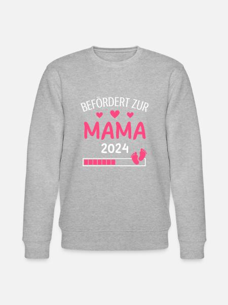 Befördert zur Mama 2024 Geschenk für neue Mutter - Stanley/Stella Unisex Bio-Sweatshirt CHANGER - Grau meliert