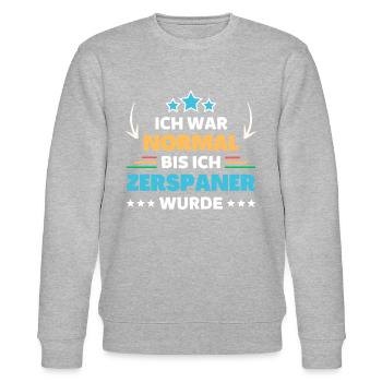 I was normal until I became a machinist - Stanley/Stella CHANGER Unisex Organic Sweatshirt - heather grey - Front - Nik (191cm) & Marisol (170cm)