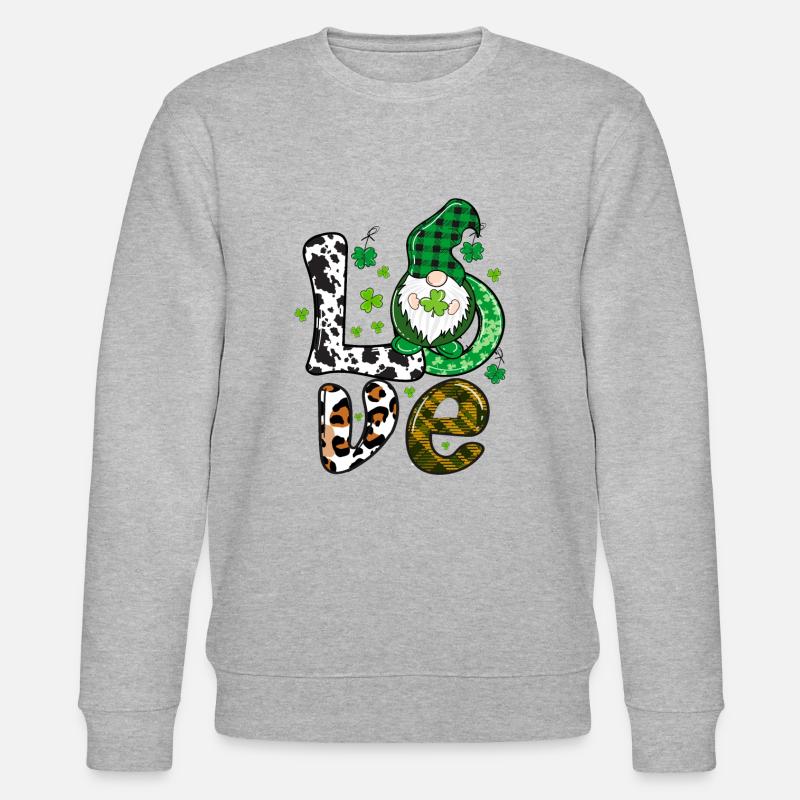 Amour Saint-Patrick Gnome, Saint-Patrick - Sweat bio CHANGER Stanley/Stella Unisexe - gris chiné