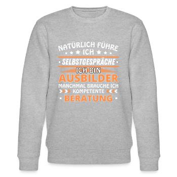 I Talk to Yourself - Instructor Edition - Stanley/Stella CHANGER Unisex Organic Sweatshirt - heather grey - Front - Nik (191cm) & Marisol (170cm)