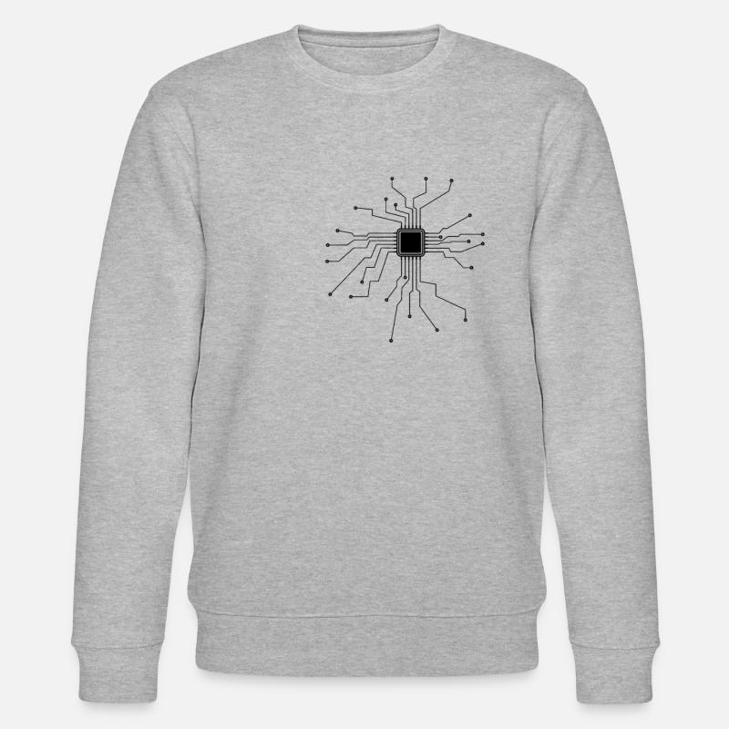 Processor, CPU, Technology, Electronics, Heart - Stanley/Stella CHANGER Unisex Organic Sweatshirt - heather grey